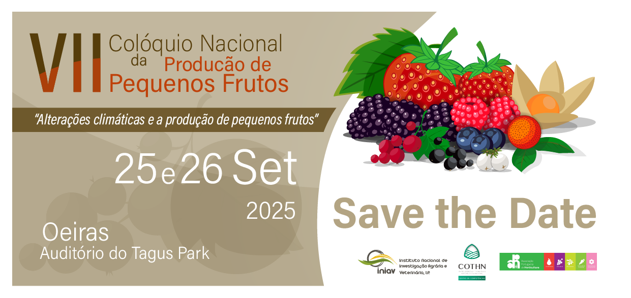 VII Colóquio Nacional da Produção de Pequenos Frutos a 25 e 26 de Setembro em Oeiras